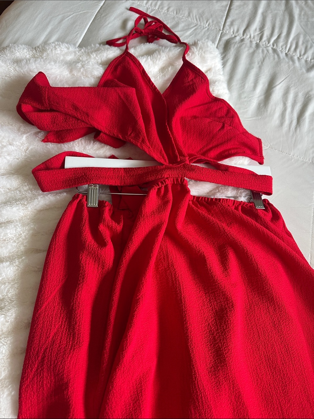 Red Cutout Halter Maxi Dress NWT Vacation Dress - Picture 7 of 7